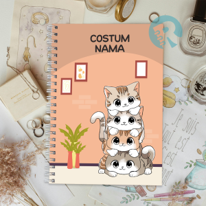 Notebook Softcover A5 Buku Catatan Garis/Polos kucing