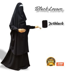 Frenchkhimar Busui safar Jetblack MTA termurah set french khimar