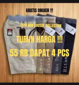 ( TURUN HARGA ) 55RB DAPAT 4 CELANA PENDEK SANTAI CHINOS COD / CELANA SANTAI CHINO PENDEK DEWASA COD GRATIS ONGKIR