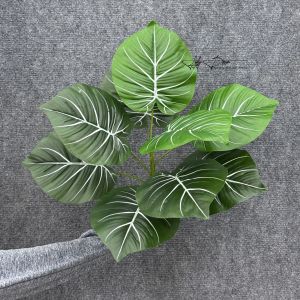 COMBO 5-10 Cụm Lá Môn 9 Nhánh 9 Lá Trang Trí Để Bàn Cắm Điểm Sự Kiện.Hoa Lụa LyLy Decor