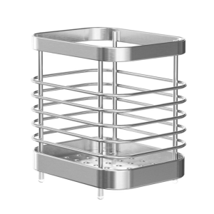 Bathroom Countertop Organizer Rack Adhesive Wall Mounted Stainless Steel Toothbrush Holder for Modern Homes Decors