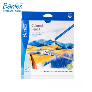 Bantex สีไม้ ดินสอสี แท่งยาว 24 สี ระบายลื่น เฉดสีธรรมชาติ อุปกรณ์การเรียน Color pencil