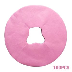 100PCS Disposable Hole Towel Beauty Salon Massage Bed Face Pillow Towel Non-woven Fabric Cross Hole Circular Hole