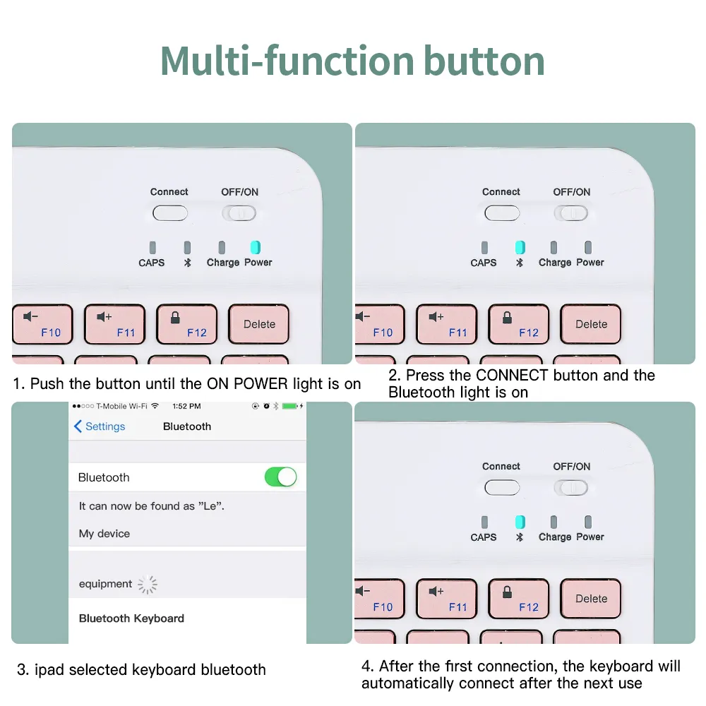 Universal Bluetooth Wireless Keyboard Mini Color iPad Keyboard Bluetooth Mouse Compatible with Windows/MAC/Android/iOS/Phone/iPad