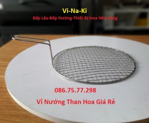 Vỉ nướng than hoa giá rẻ inox mắt cáo vỉ inox bếp nướng tròn ngoài trời bếp nướng tại bàn hút dương hút âm