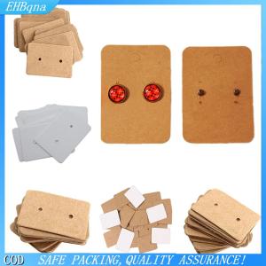 [COD] 100pcs Professional Type Earring Ear Studs Holder Display Hang Kraft Cards Paper