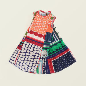 ชุดเดรสวันหยุดชายหาดพิมพ์ลายลายตารางหมากรุกลายฉบับภาษาเกาหลีหมีลีดเดรสลำลองสำหรับเด็กผู้หญิงอายุ3-7ปีสำหรับฤดูร้อน