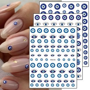 MYCOLOR Girls Back Glue Evil Eye Cartoon DIY Nail Art Decorations Manicure Accessories Blue Eye Nail Art Stickers 3D Eye Nail Decals