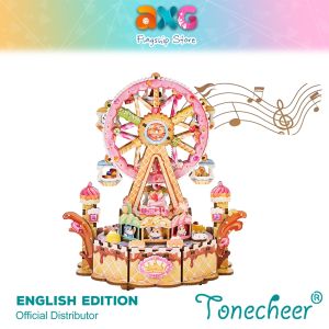 Tonecheer Sweet Wheel Rotating Music Box (TQ080) DIY Wooden Musical Movement Box