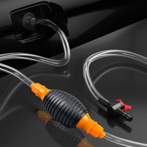 SHIHENG Universal Manual Fuel Pump High Flow Safe Hand Gas Oil Pump Gas Siphon Pump with Hoses Fuel Transfer Pump Motorcycle Use