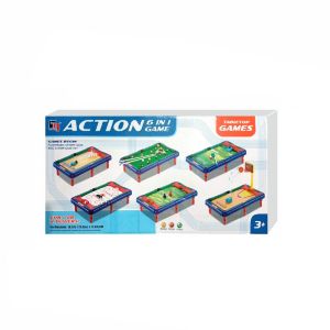 LD-M54 Mainan Anak Laki Laki Game Meja Billiard Multifungsi 6in1 Bola Kaki Bowling Bola Basket Golf