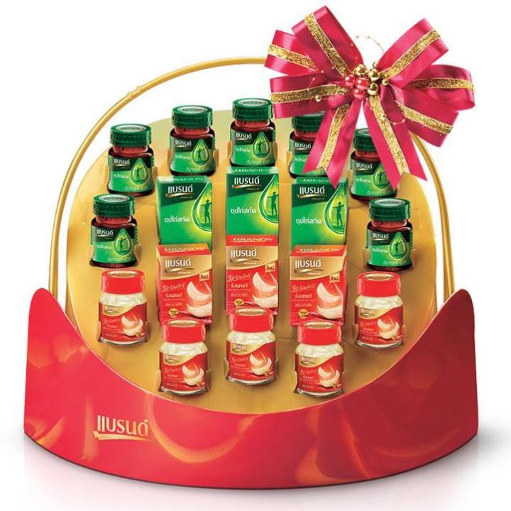 BRAND'S แบรนด์ กระเช้าแบรนด์ (รังนก 42 มล. x 5 ขวด + แบรนด์ซุปไก่สกัด 42 มล. x 5ขวด)