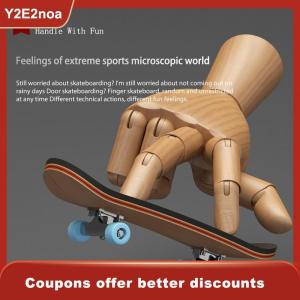 【Y2E2noa】 Finger SkateBoard Wooden Fingerboard Toy Professional Stents Finger Skate Set