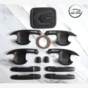 Paket Outer Cover Door Handle Tank Cover Mobil Innova Lama Tahun 2005 - 2015 Hitam All Variant