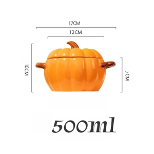 Pumpkin Shaped Ceramic Soup Pot Creative Pumpkin Pot With Lid