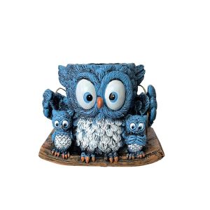 USECOAT Cute Owl Statue Planter Resin Decorative Flower Pot Creative Hanging Hydroponic Flower Holder Indoor