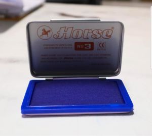 แท่นประทับ ตราม้า No.123 น้ำเงิน แดง ดำ ตลับชาติ