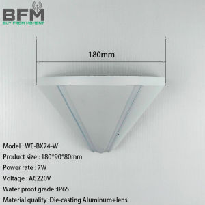 BFM LED Triangle dual color optional modern design wall lamp IP65 waterproof suitable for indoor and outdoor warm light