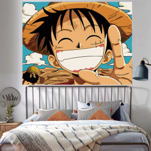 ผ้าพื้นหลังวันพีซ ins ผ้าแขวนห้องนอนหอพักตกแต่งข้างเตียงปรับปรุงการ์ตูนผ้าติดผนังลูฟี่โซรอนนิกา