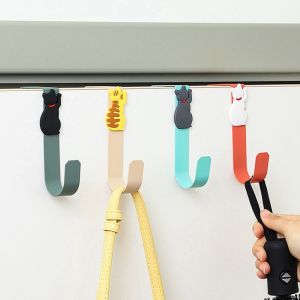 LMS70 Stainless Steel Cat Kitchen Cabinet Door Free Punching Hanging Drawer Robe Hanger Multifunctional Cat Shape Cat Storage Hook Kitchen