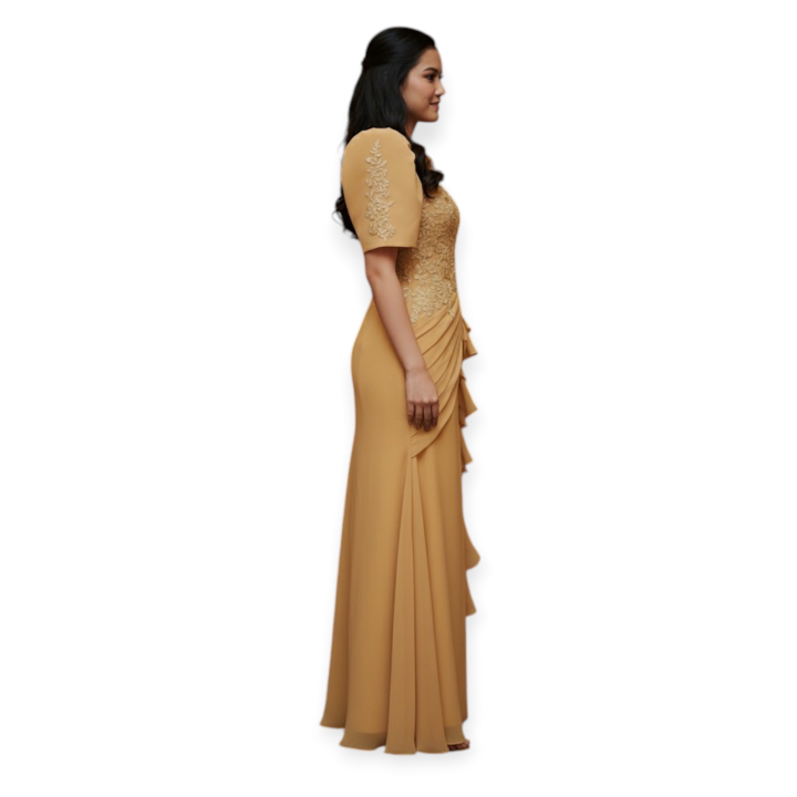 green emerald velvet dress Women's Butterfly Inspired Filipiñiana Cutwork Bolero in Gold | Kultura  Filipino – Kultura Filipino