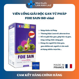 FOIE SAIN (Hàng nhập khẩu) - Viên uống bảo vệ gan từ Pháp.