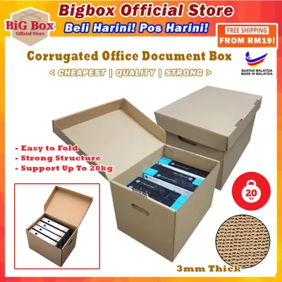 Storage Box Die-Cut Box Moving Box Document File Box Office Kotak Packaging Carton Box Kraft Paper 纸箱 - High Quality