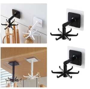 Gantungan Tempel 6 Kait Putar 360 Derajat Serbaguna