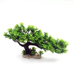 Cây Nhựa Dáng Đứng Trang Trí Bể Cá Cảnh Bắt Mắt Mô Hình Bonsai Mini Decor Nhà Cửa Bể Cá