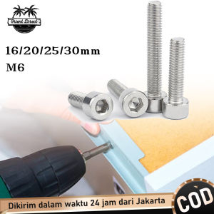 50pcs Baut L M6 Stainless 201 Hex Socket Head Cap Screw