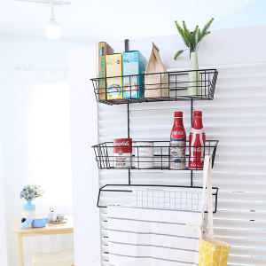 GIÁ ĐA NĂNG 2 TẦNG TREO CỬA (TOWEL RACK 2-TIER BLACK)_무타공 문걸이 수건 선반 2단