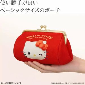 Christmas Gift Halloween Hot Sanrio Young Girl Storage Bag Kawaii Hello Kitty Anime Fashion Student High-Capacity Latch Clip Bag Zero Wallet New Style