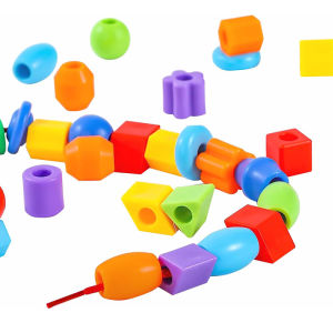 100PCS Montessori Lacing Threading Toy Stringing Beads For Kids Autism Sensory Occupational Therapy Fine Motor Skills Activities