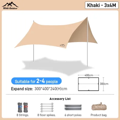 【Complete Set】Canopy Tent Set Outdoor Heavy Duty Tent Ultralight Weight Flysheet Octagonal Butterfly Canopy canopy