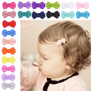 Baby Hairpins Bowknot Hair Clip 20Pcs Hair Pin Set for Little Girl Rib Cloth Hairclip Fashion Spring Hair Accessories