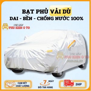 Bạt phủ ô tô vải dù OXFORD cao cấp chống nước 100% có phản quangchống nóng chống nước có khóa kéo cánh cửa