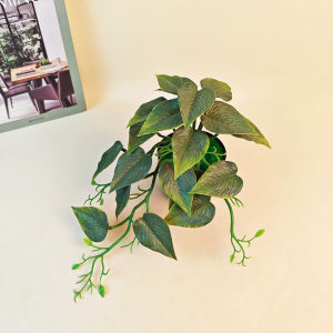 Azgalery PBP115 / Tanaman Hias Pot Bunga Daun Julur Rambat Plastik Artificial Philodendron Cordatum Dekorasi Flower Ornamen Sepaket Hiasan Pajangan Cantik Sudut Ruangan Rumah Buatan / COD