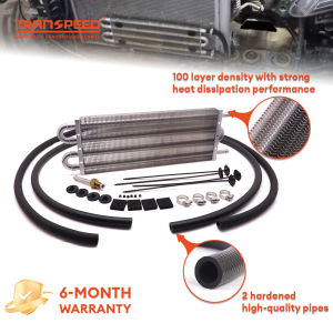 PRO 4 Pass 5/16" Universal Transmission Oil Cooler line Kit oil cool Aluminum 4 Rows Radiator