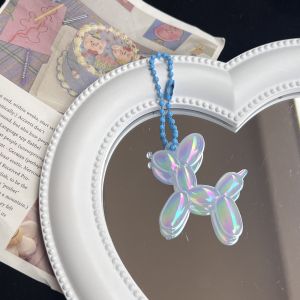 Balloon Dog Figure Keychain Cute Doll Pendant Colorful Dog Ornament Gift