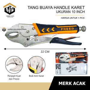 TANG BUAYA GRIP KARET BENGKOK 10" - Locking Pliers Curve - 10 Inch