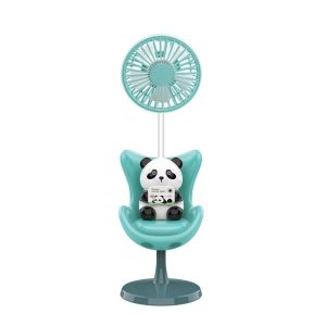 FPOTSK Bright Color Schemes USB Rechargeable Mini Fan Soft Airflow Rechargeable Battery Small Cooling Fan Colorful Style Compact Size Cartoon Bear Shape Fan Bedroom Bedside Table