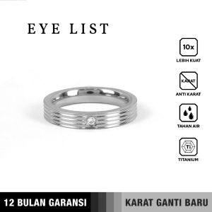 Emrys Simple Ring EYE LIST  Real Titanium Anti Karat Cincin Titanium Pria Wanita