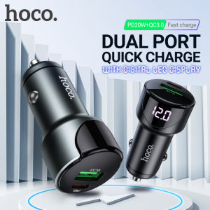 HOCO Z42 Origianl PD20W Fast Car ChargerType-C PD 20W USB QC3.0 18W LED Display in-car USB-C Fast Charging Adapter for iPhone Huawei Samsung Realme Xiaomi