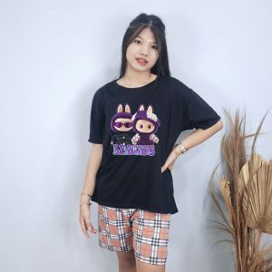 Ks - Setelan Wanita Kotak Labubu Twins