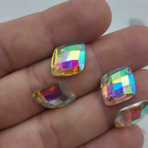 DIAMON RESIN KRISTAL MOTIF WAJIK UKURAN 13X16 WARNA PUTIH PELANGI AB KUALITAS BAGUS DAN KILAU PER LUSIN