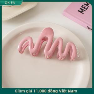 QK FA ✨ Dopamine kem màu hình học sóng dòng trở lại đầu tóc móng vuốt tóc Clip Phụ Nữ Cô Gái kẹp tóc đuôi ngựa Phụ kiện tóc trang trí