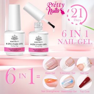 Born PRETTY 6 In 1 กาวต่อเล็บเจล แบบลอกออกง่าย เจลทาเล็บ กาวเจลติดเล็บ กาวติดเล็บ 15 ml.