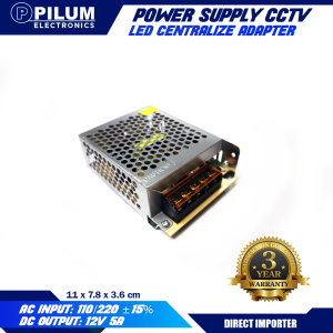 Pilum Electronics 12V 5A DC Centralize Power Supply Adapter CCTV LED / Heavy-duty / Original / Cheapest / AC to DC