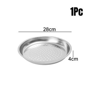 28cm Stainless Steel Food Steamer Rack Round Thickened Steaming Tray for Dumplings Fish Kitchen Cooking Gadgets