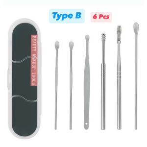 korek kuping set isi 5 isi 8 isi 6 stainless ear pick set 6in1 paket pembersih telinga 5in1 6in1 8in1 SH X14